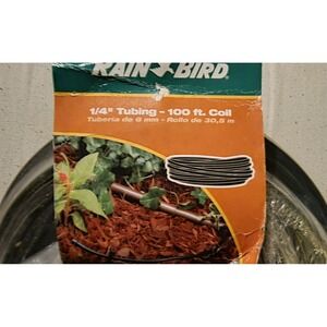 Rain Bird 1/4 Inch Drip Irrigation Distribution Tubing 100 Ft Coil Black T22-100